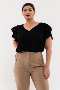 Flutter sleeve curvy